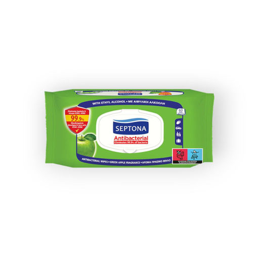 Picture of SEPTONA WIPES ANTIBAC APPLE LARGE PACKET WITH FLAP 60PSCS